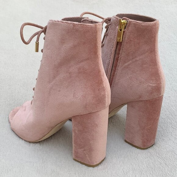 Joie Lakia Velour Peep Toe Heel Booties Sz EU38 NWOT - Picture 9 of 15